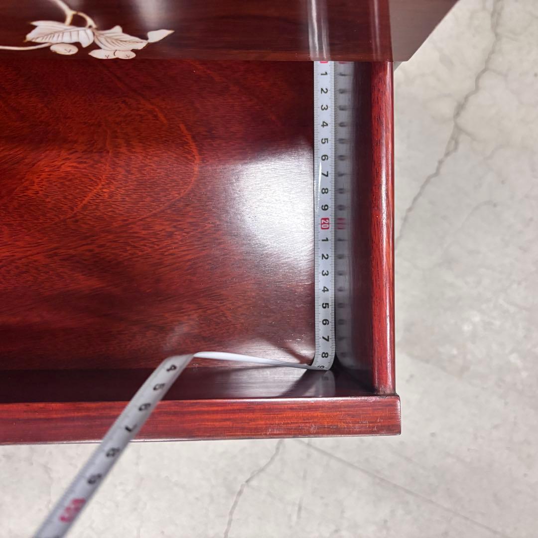 螺鈿家具 螺鈿細工 唐木 花梨 引き出し 7段 チェスト 無垢材　ラデン細工