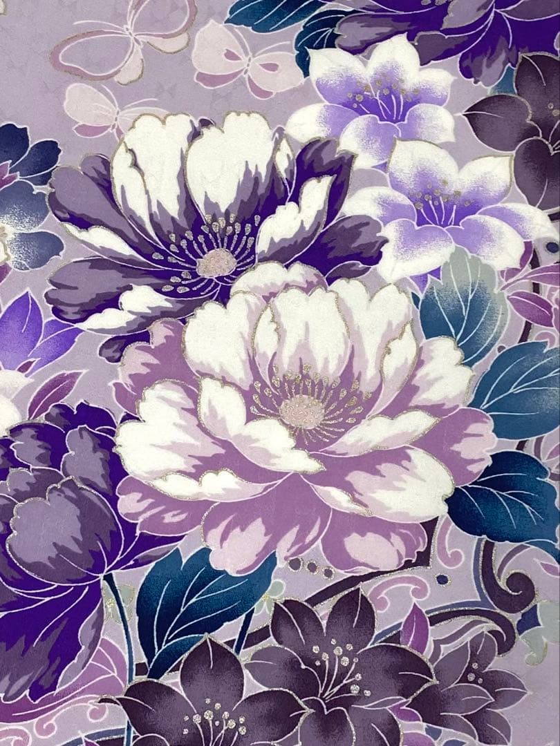 2尺袖 ブランド ポリエステル着物 袴用 金彩 銀彩 もりはなえ 紋意匠