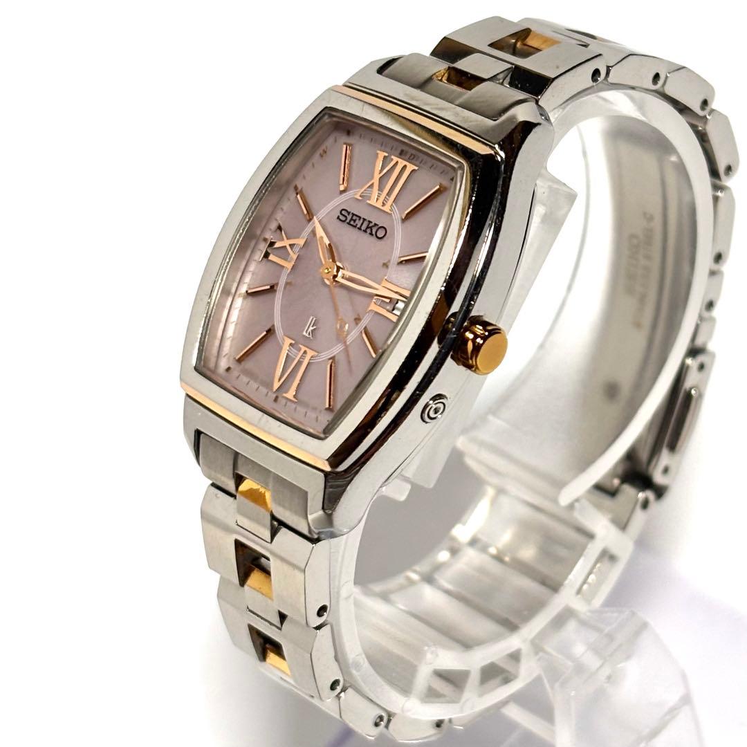 稼動 SEIKOルキア LK レディース時計 クォーツ ピンク文字盤 ソーラー