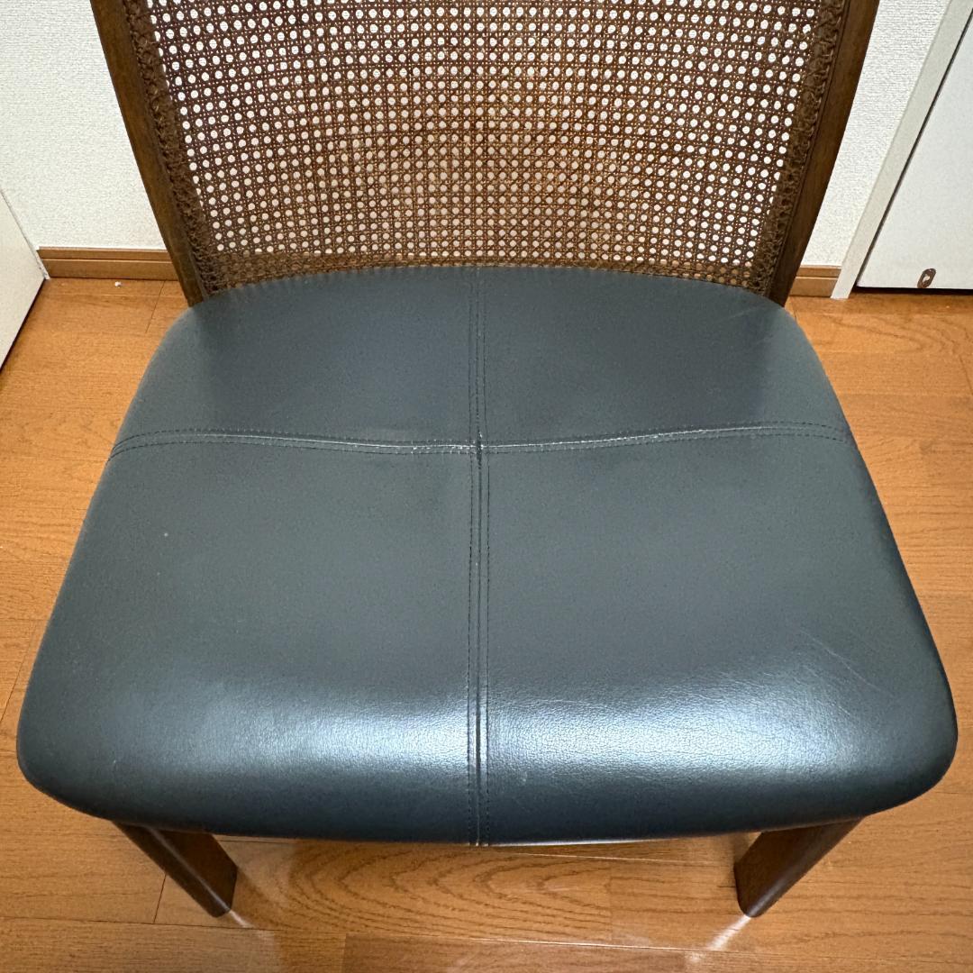 【希少】飛騨産業 ダイニングチェア③ ラタン張り キツツキマーク