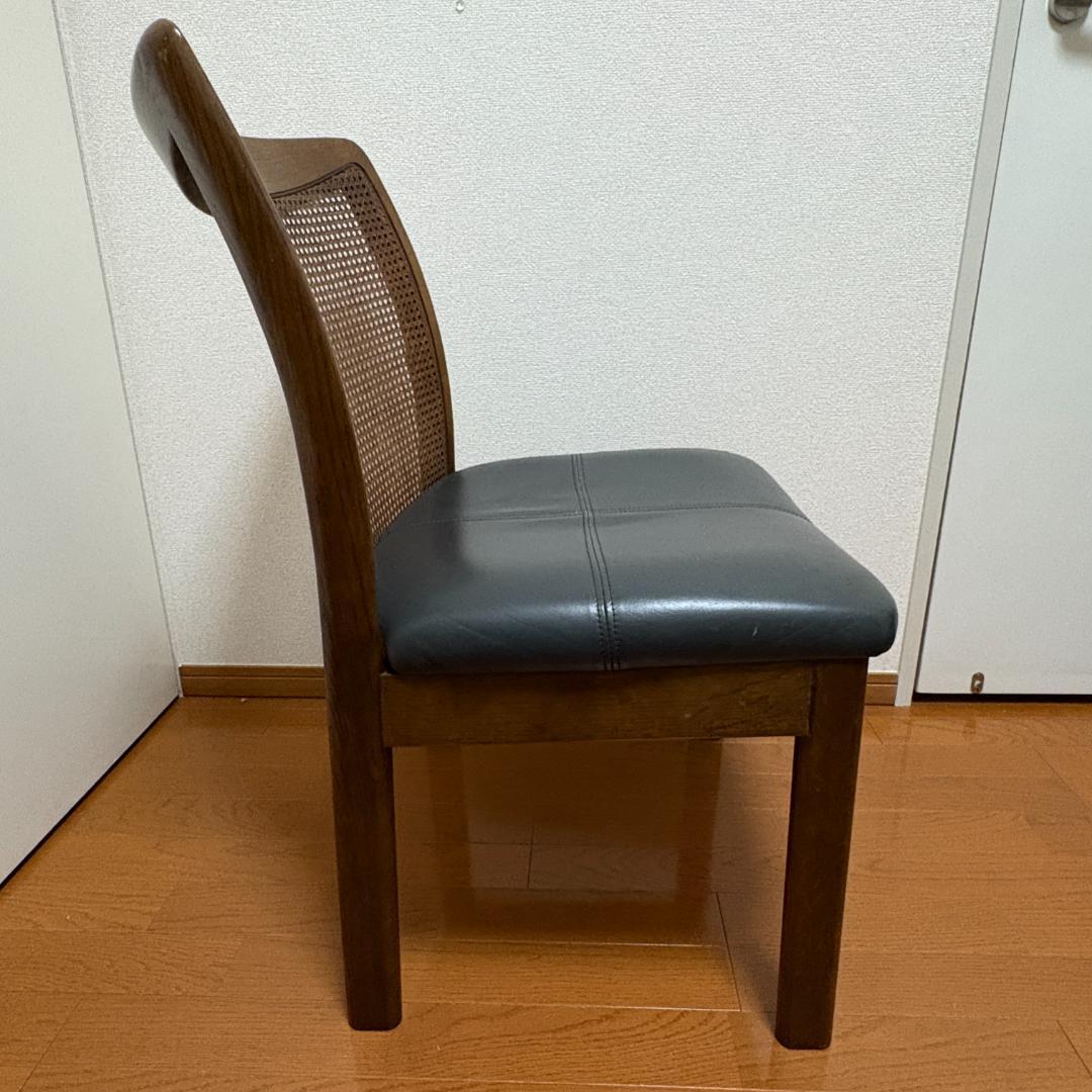 【希少】飛騨産業 ダイニングチェア③ ラタン張り キツツキマーク