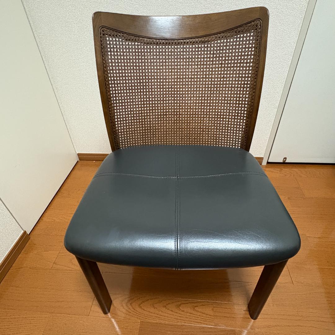 【希少】飛騨産業 ダイニングチェア③ ラタン張り キツツキマーク