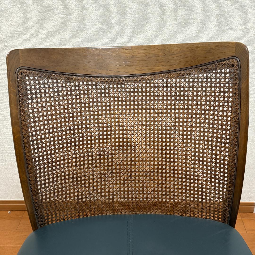 【希少】飛騨産業 ダイニングチェア③ ラタン張り キツツキマーク