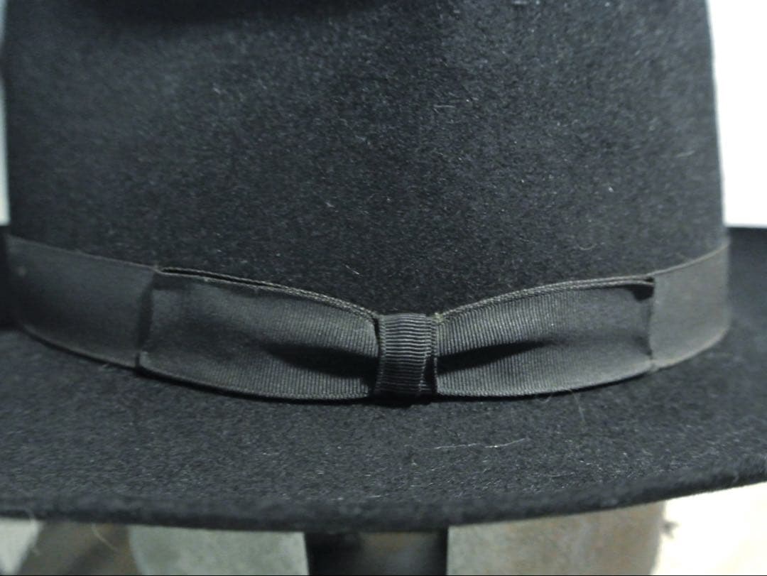 50s Vintage stetson Zephyr 1/4 58cm 黒