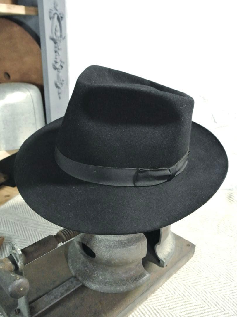50s Vintage stetson Zephyr 1/4 58cm 黒