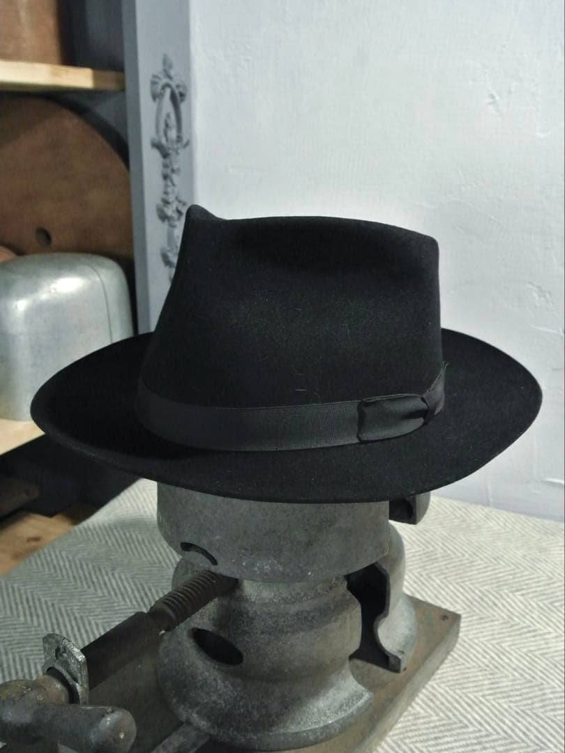 50s Vintage stetson Zephyr 1/4 58cm 黒