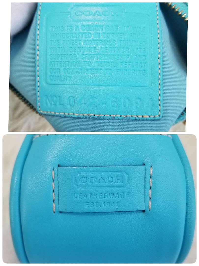 希少カラーCOACHコーチ／シグネチャー／デミバッグ／Y2K／アクセサリーポーチ