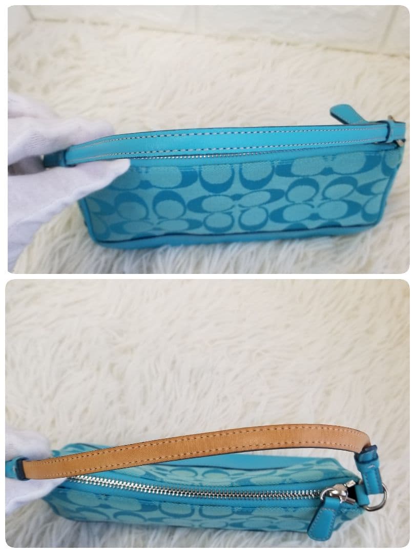 希少カラーCOACHコーチ／シグネチャー／デミバッグ／Y2K／アクセサリーポーチ