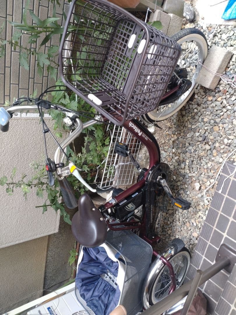 ペルテック電動アシスト三輪車 前後バスケット付き