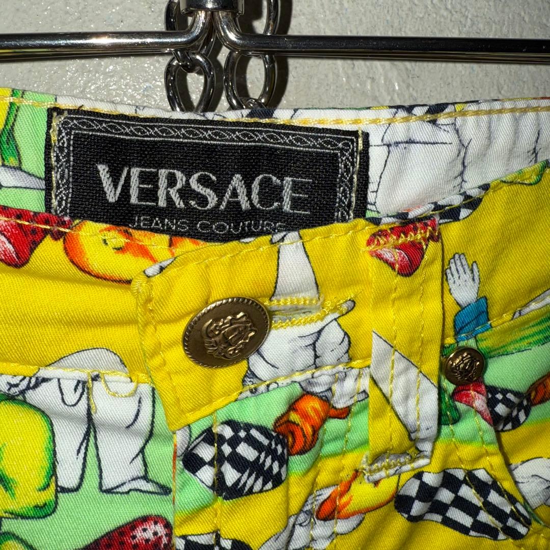 【美品】 VERSACE ヴェルサーチ　柄パンツ　ゴールド　総柄　派手