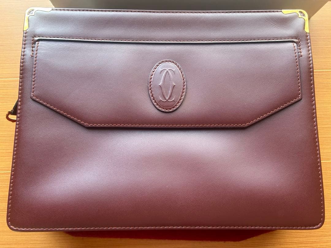 ★Cartier★オールドカルティエ☆マストライン☆レザーセカンドバッグ　未使用