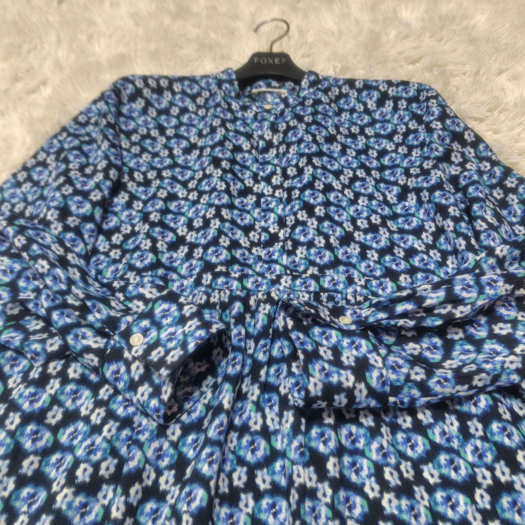 【極美品♡2024】ボールジィ　ブルリーフラワープリントクルーネックワンピース