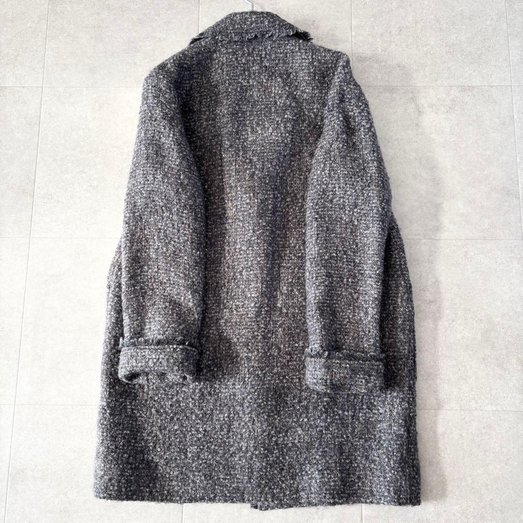 美品✨️セオリーリュクス モヘアツイードコート38 チャコールグレー メランジ