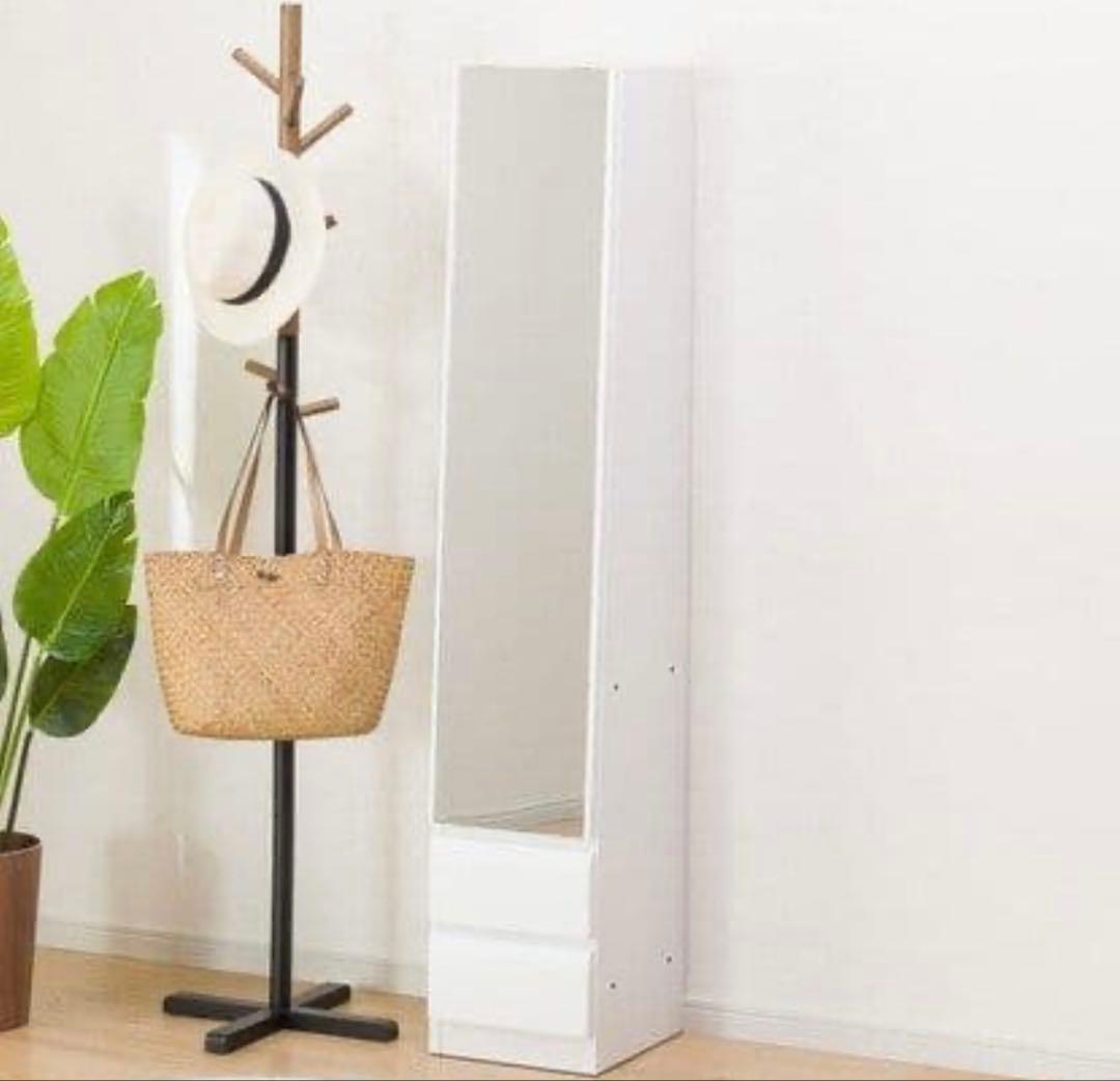 ニトリ 姿見ミラー 収納 一体型 コルト30WH ホワイト