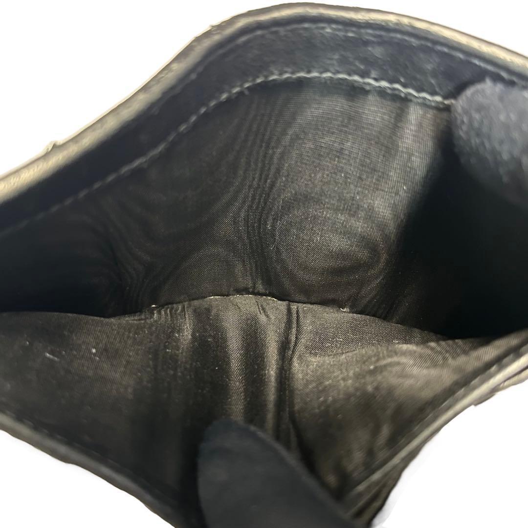 レア✨ミュウミュウ 二つ折り財布 ロゴ ビジュー マテラッセ レザー 黒