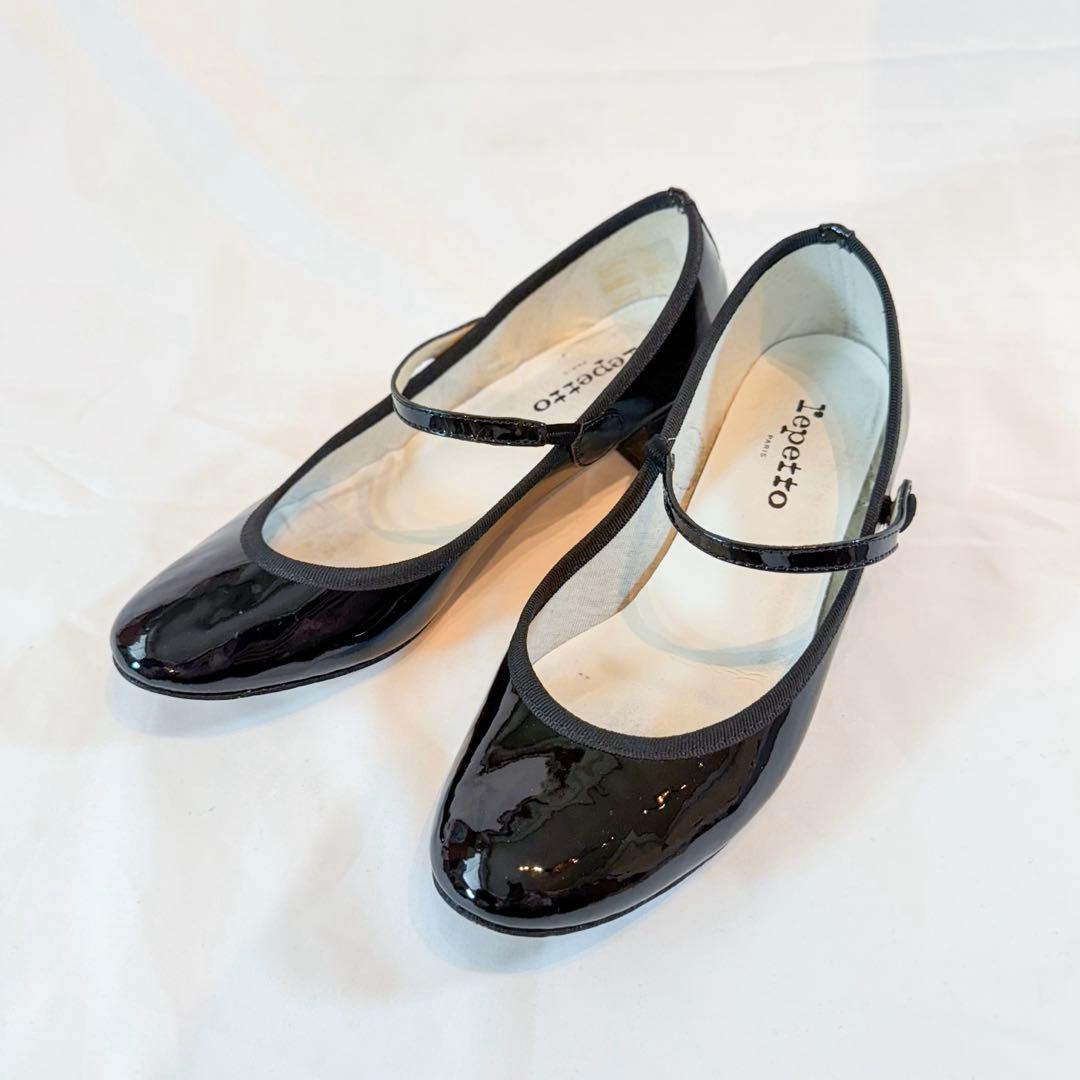 repetto レペット エナメル ストラップ パンプス 38 黒