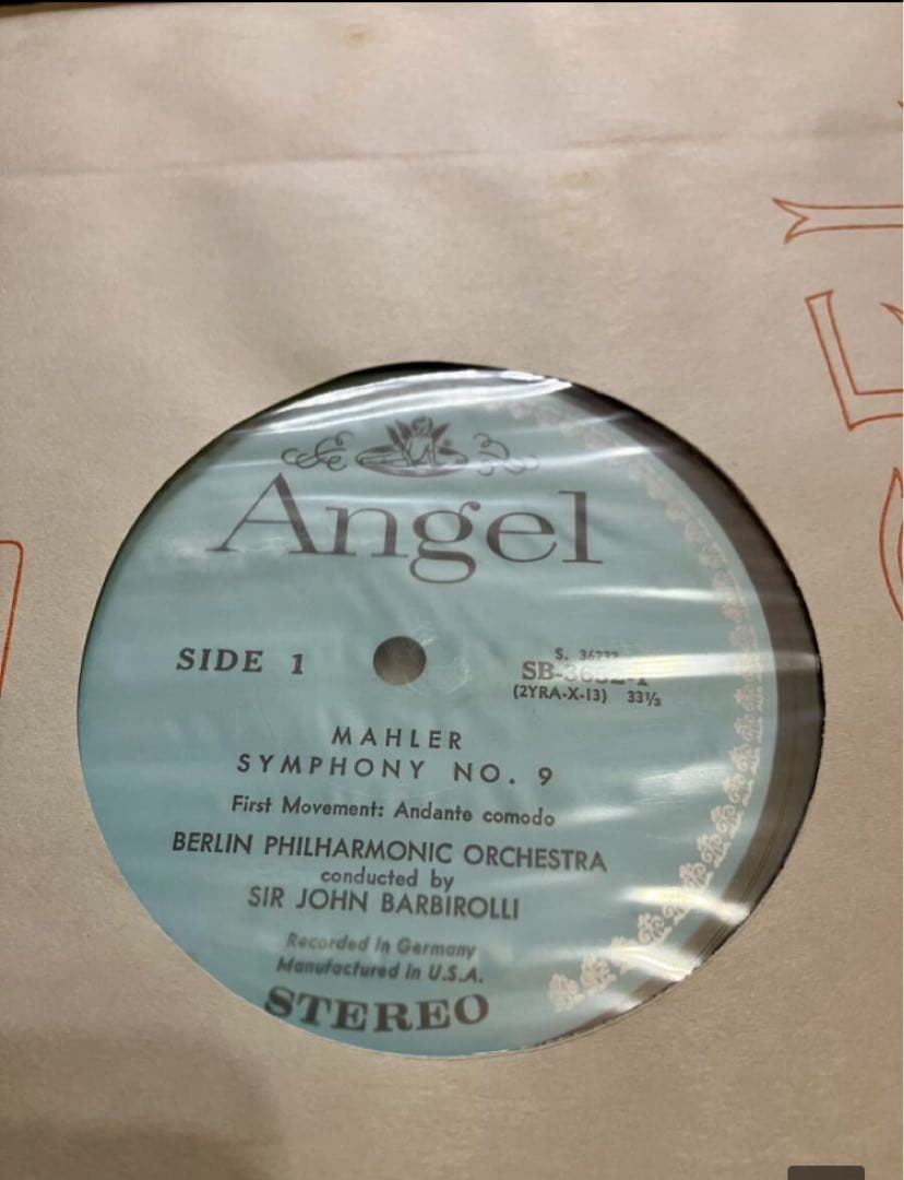 稀少名盤LPマーラー「交響曲第9番」バルビローリ指揮ベルリンpo.米Angel盤