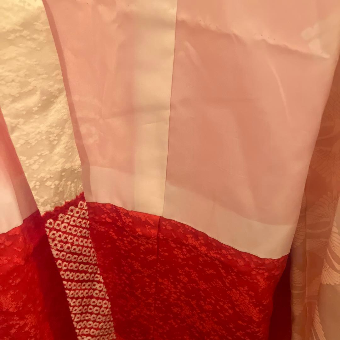 七五三 着物 7歳 女の子 正絹 本絞り 手描き友禅 古典柄 赤 祝い着