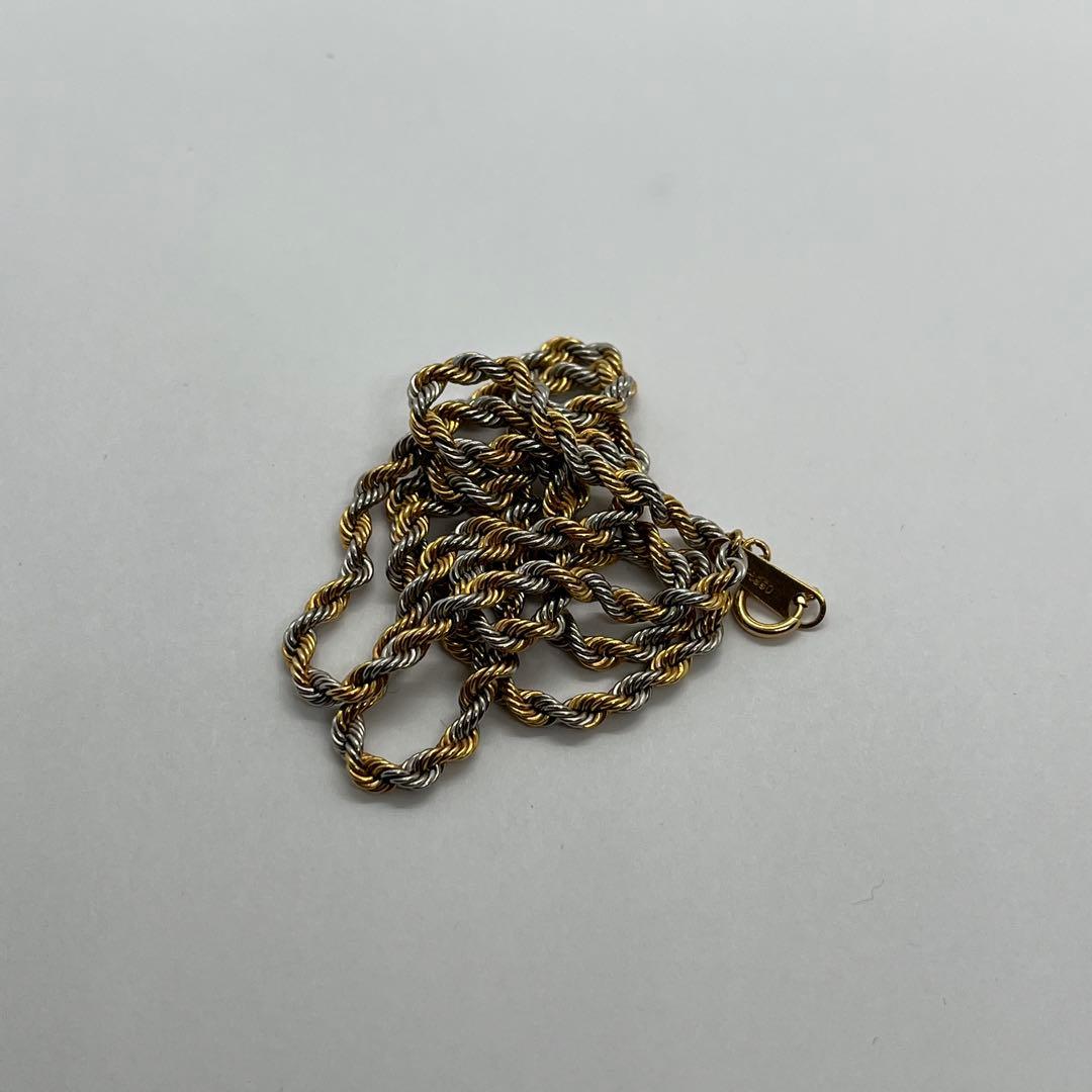 【K18/Pt850】 ロープチェーンネックレス