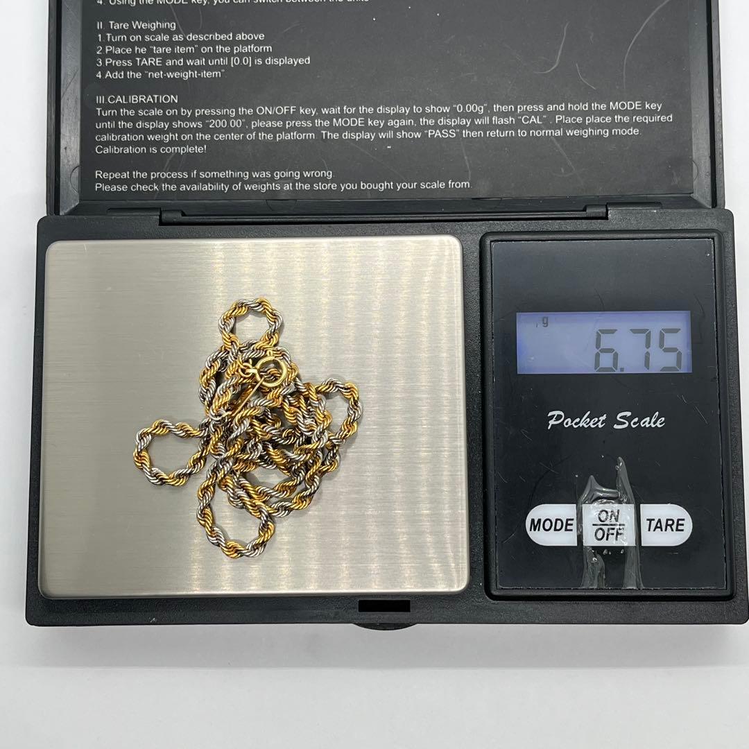 【K18/Pt850】 ロープチェーンネックレス