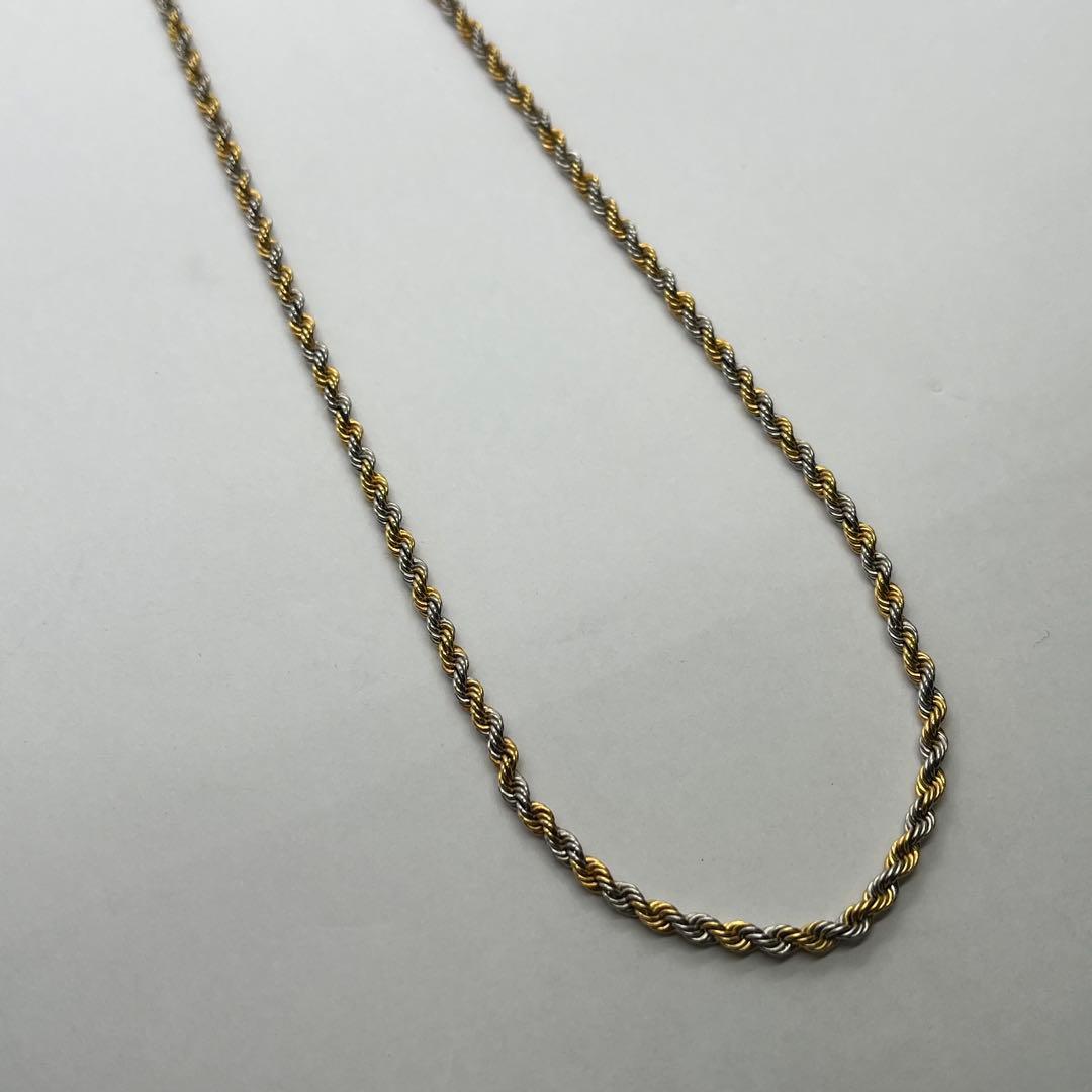 【K18/Pt850】 ロープチェーンネックレス