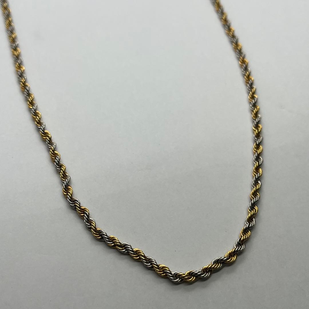 【K18/Pt850】 ロープチェーンネックレス