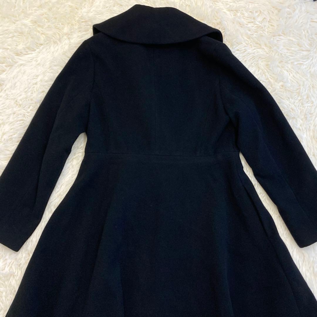 JENNE ジェンヌ エレガントカラー フレアコート ブラック　M