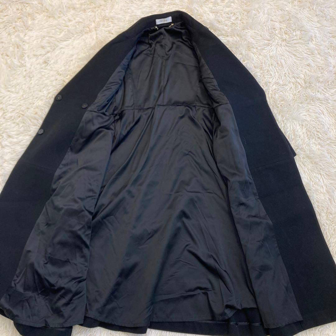 JENNE ジェンヌ エレガントカラー フレアコート ブラック　M