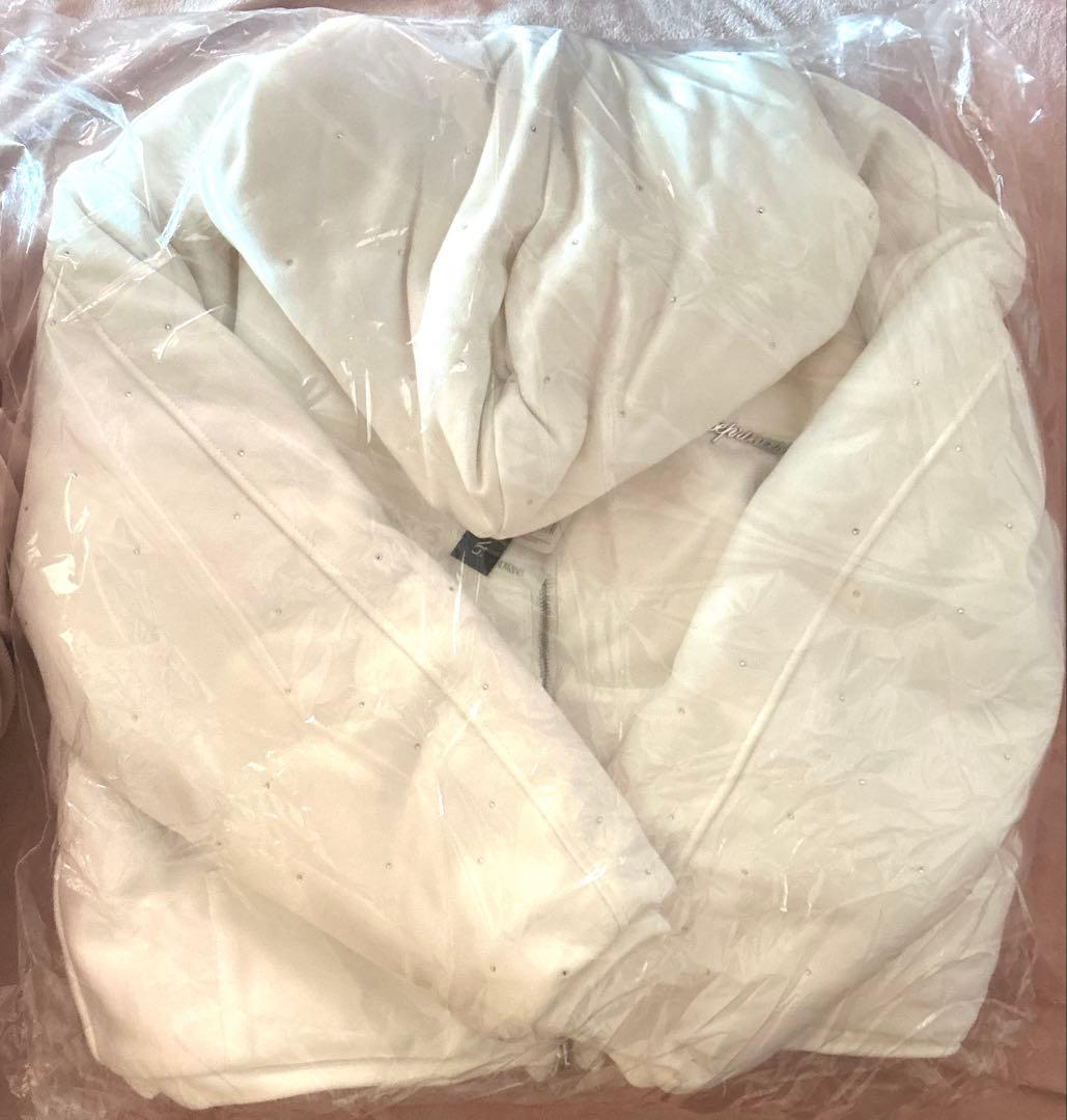 ジャケット・アウター andwang Kirakira 2way fur zip up white