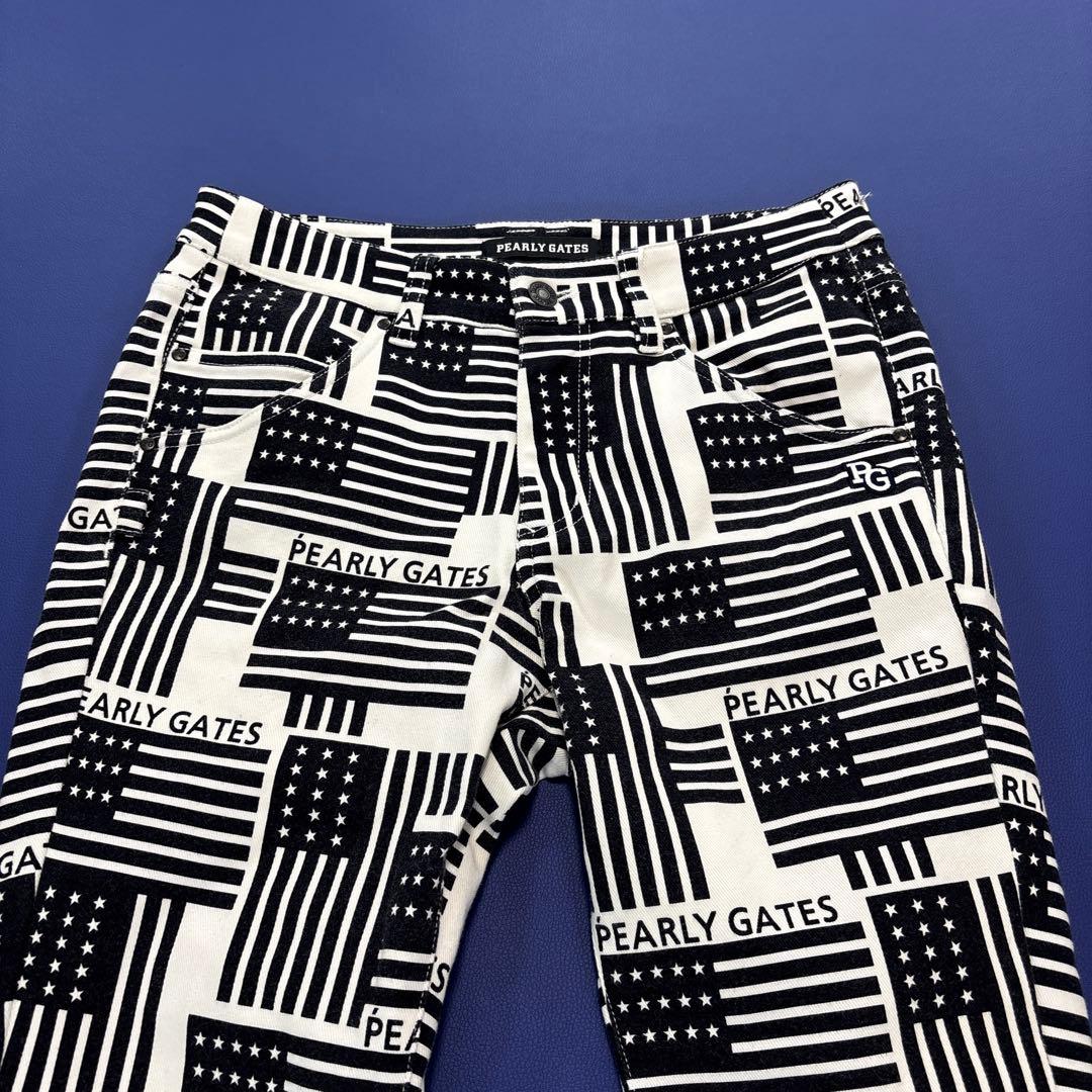 パーリーゲイツ　ロングパンツ　1/M 星条旗　総柄　オールシーズン