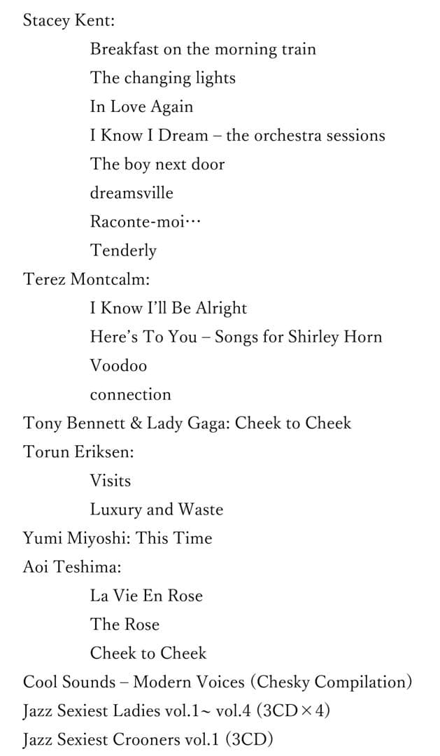 ジャズヴォーカルCD vol.15