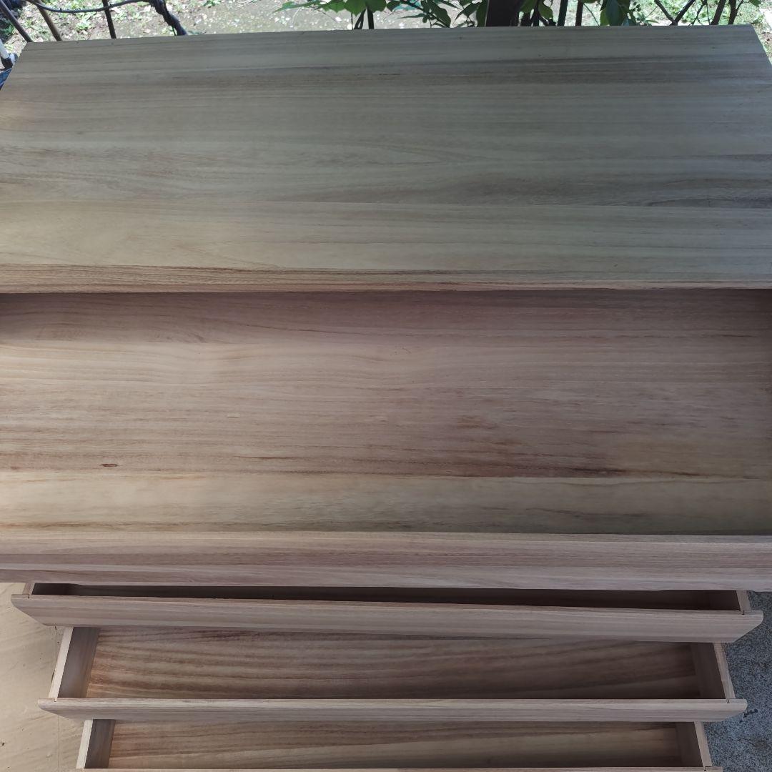 美品　桐箪笥　桐タンス　シンプル6段チェスト　着物収納　キャスター付