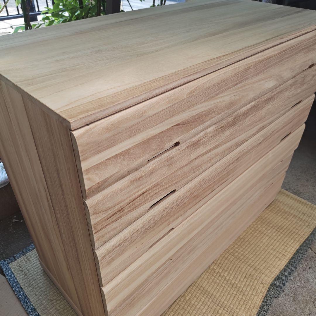 美品　桐箪笥　桐タンス　シンプル6段チェスト　着物収納　キャスター付