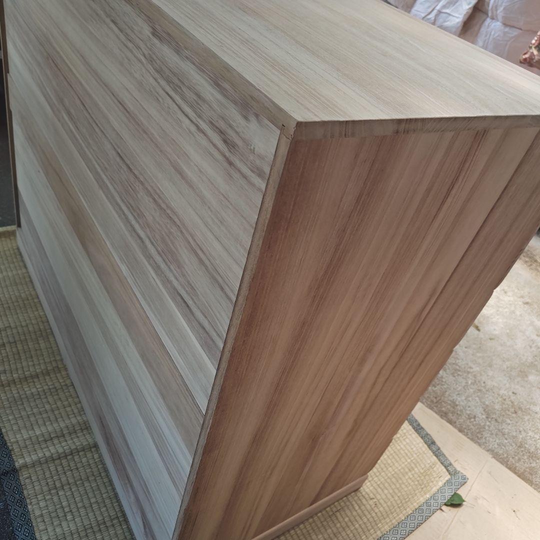 美品　桐箪笥　桐タンス　シンプル6段チェスト　着物収納　キャスター付