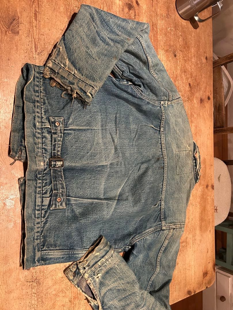 ダメージ加工 デニムジャケット ライトブルー