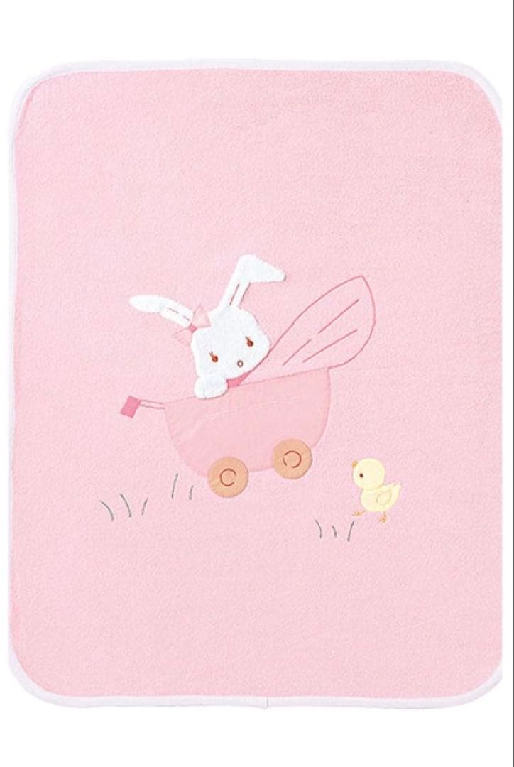 新品未使用 familiar うさぎ ひよこ タオルケット ピンク