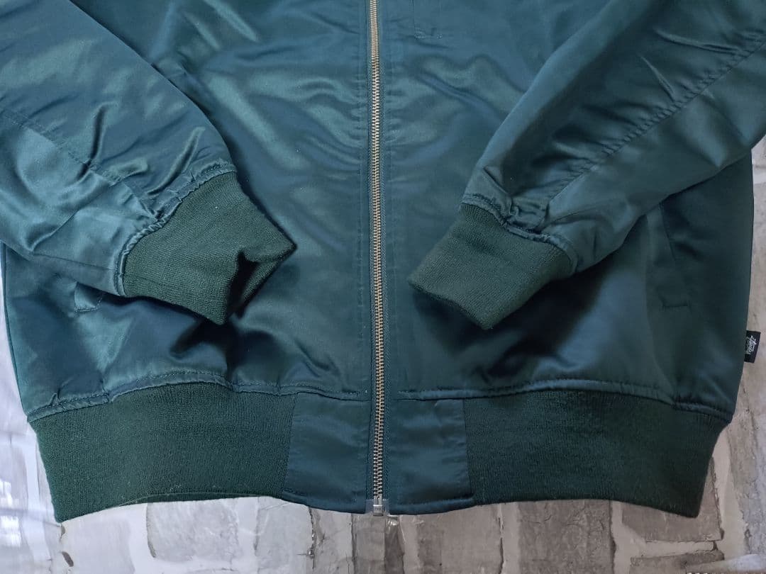 【美品】【Lサイズ】【ステューシー】【MA-1】【グリーン】【STUSSY】緑