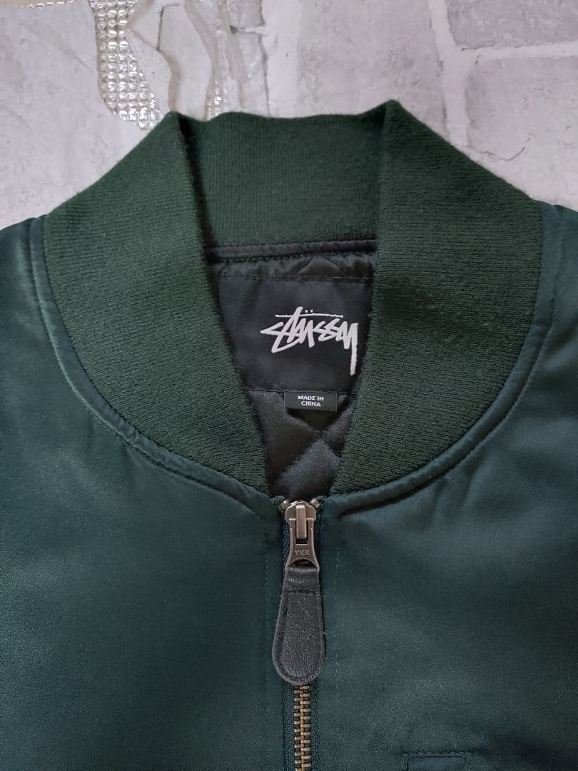 【美品】【Lサイズ】【ステューシー】【MA-1】【グリーン】【STUSSY】緑
