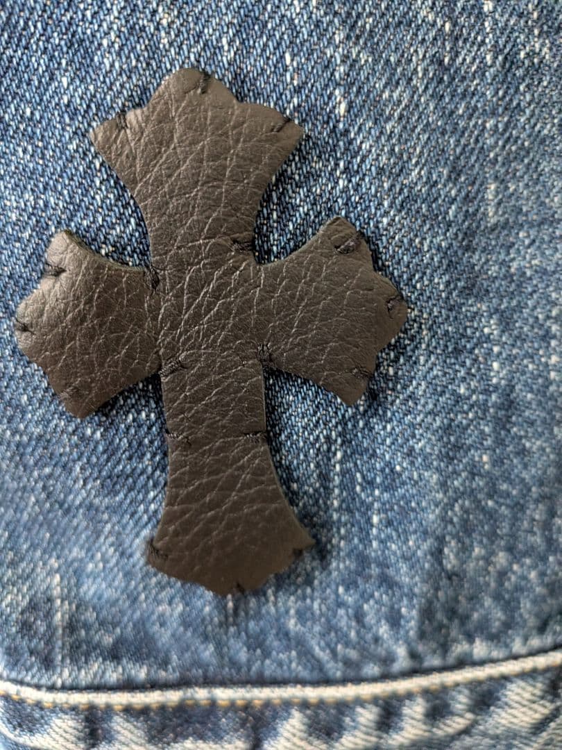 LEVI'S リーバイス サイズ38 デニムベスト クロスパッチカスタム