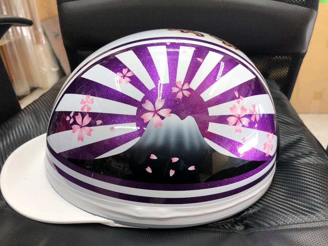 コルク半　カスタム　富士日章　三つボタン　白紫　ラメ　桜　高級クリヤ送料無料