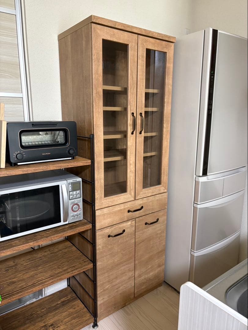 【LOWYA】アンティーク調キッチンボード 幅60 【美品】