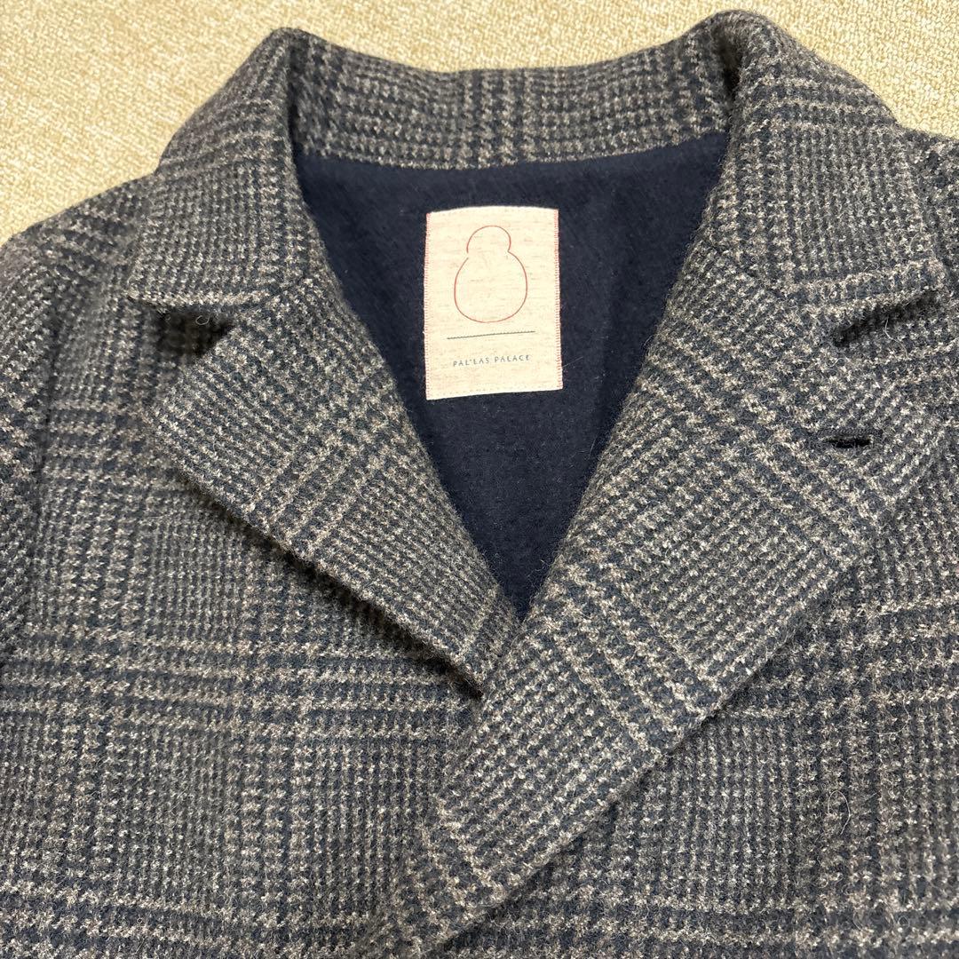 美品　パラスパレス グレンチェック チェスターロングコート ウール サイズ2