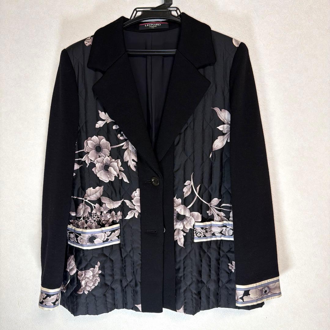 Leonard レオナール 綿入り シルクウール ジャケット Lサイズ