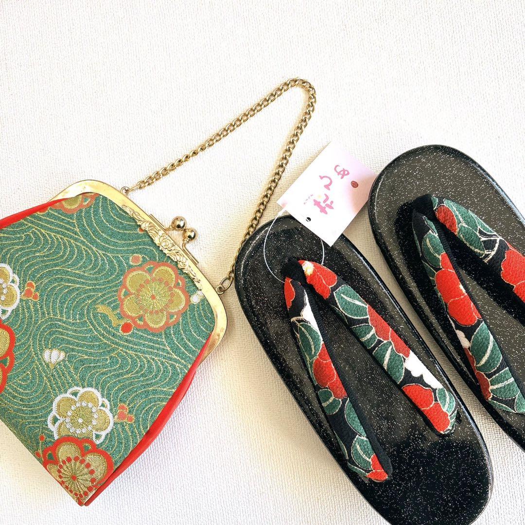 七五三　７歳　女の子　フルセット　オレンジ×白　市松　小物セット