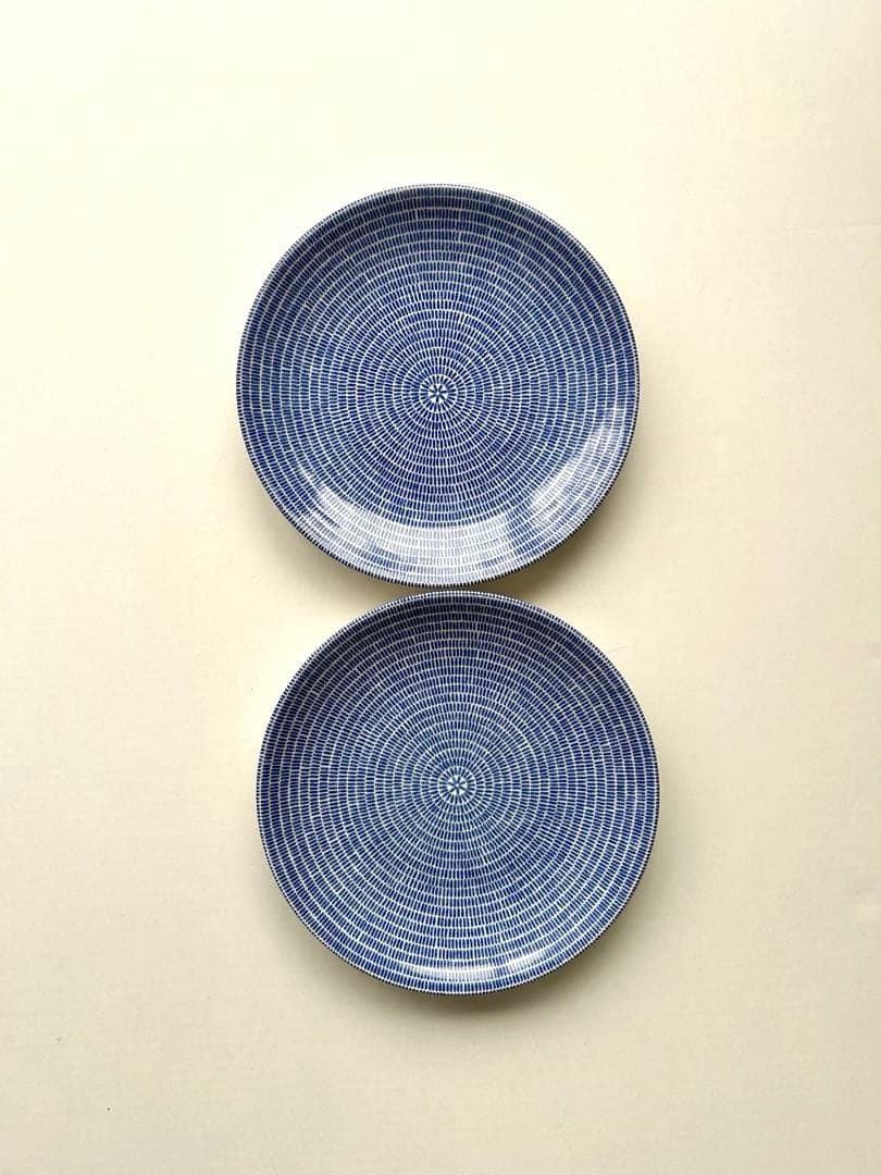 ARABIAアラビア「24hアベック」ブルー20cm②旧ロゴスタンプ2枚セット