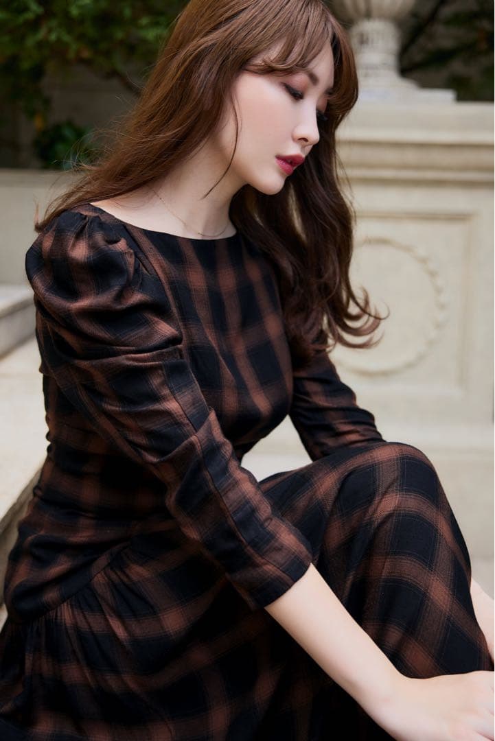 l*読様 Roanne Over Check Dress【Mサイズ】