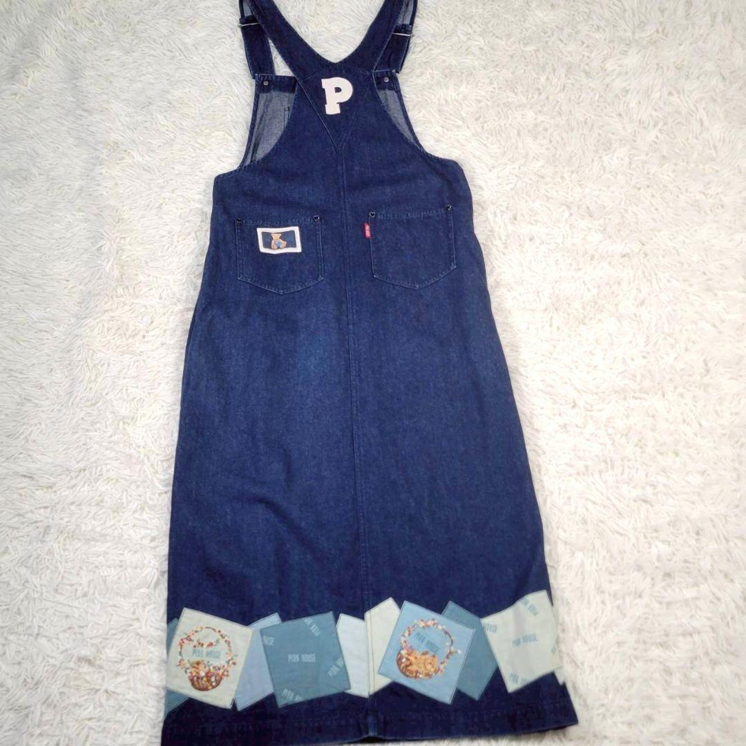 美品☆ピンクハウス　ジャンパースカート　パッチワーク　ベア　ロング　ロゴ　ハート