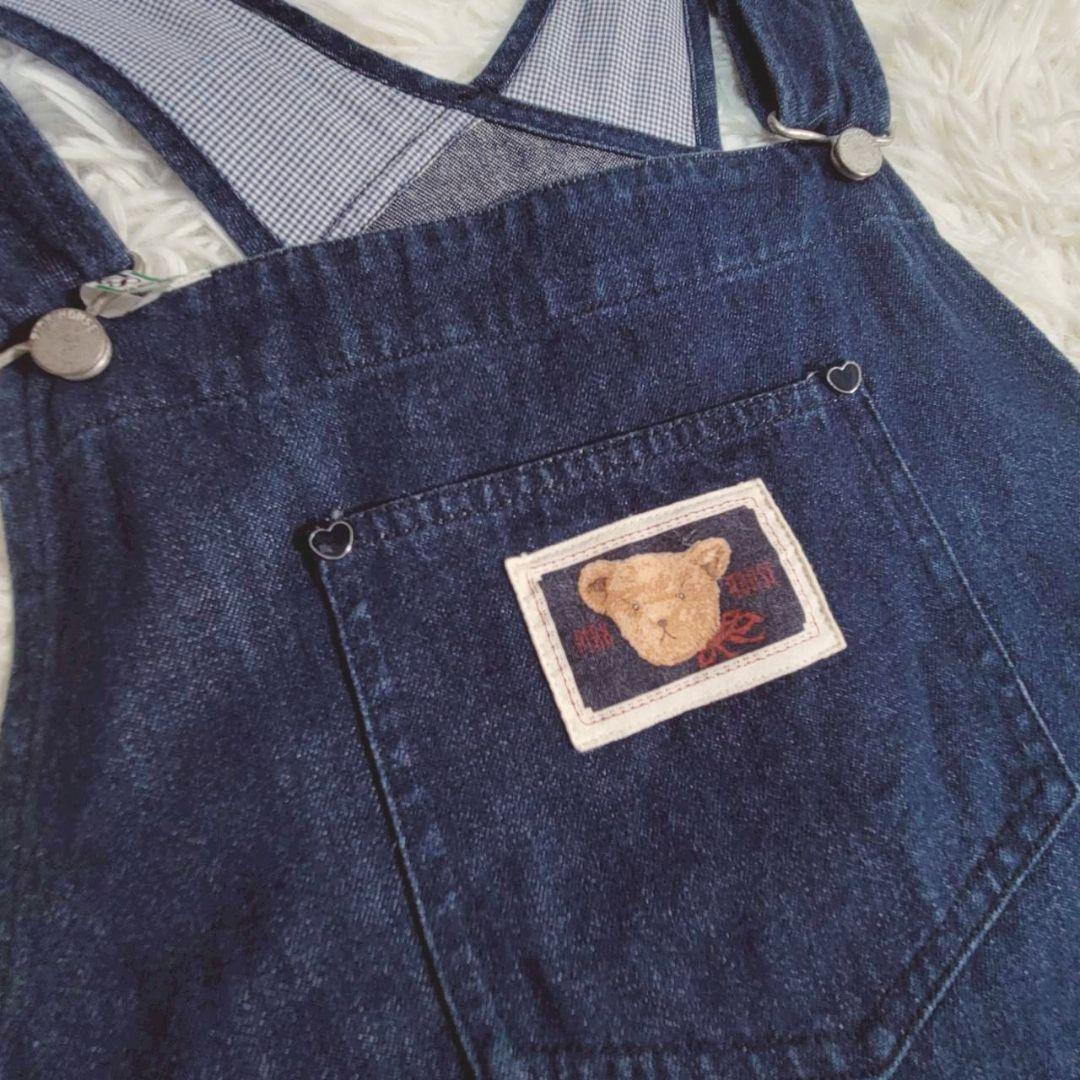 美品☆ピンクハウス　ジャンパースカート　パッチワーク　ベア　ロング　ロゴ　ハート