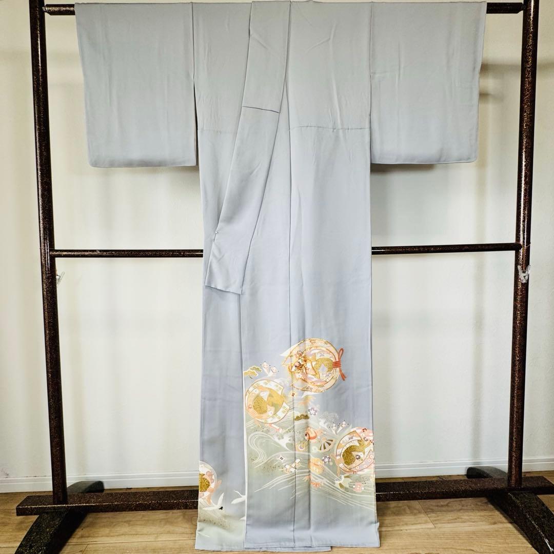 超美品　色留袖　着物　168裄68　帯揚　帯締　袋帯　フルセット　トール　水色