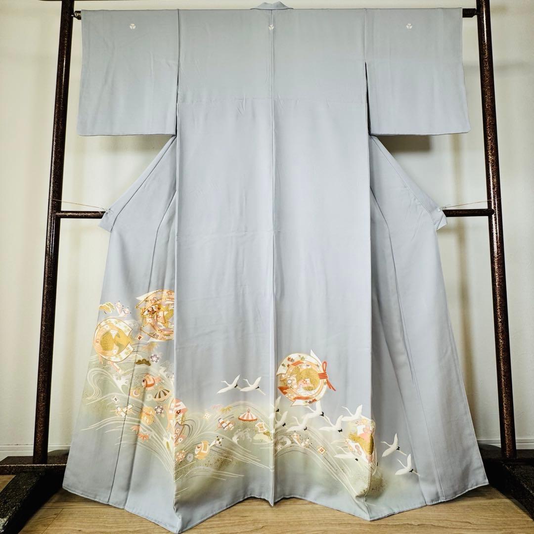 超美品　色留袖　着物　168裄68　帯揚　帯締　袋帯　フルセット　トール　水色